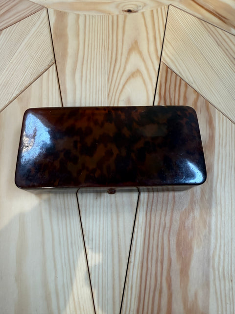Faux Tortoiseshell Lucite Rectangular Box