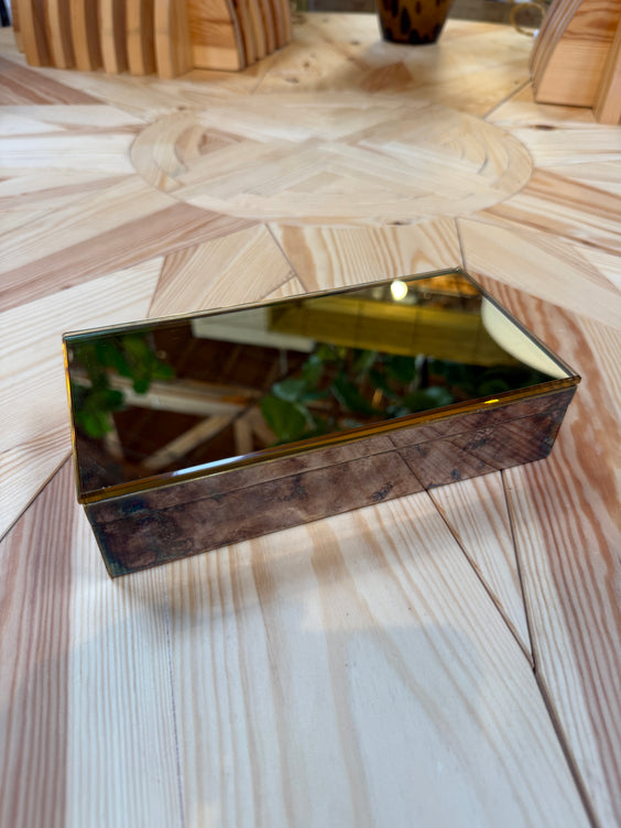 Vintage Italian Mirrored Metal Decorative Box