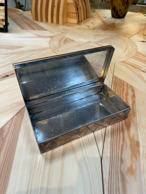 Vintage Italian Mirrored Metal Decorative Box