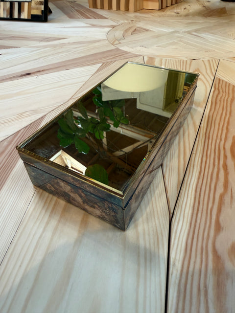 Vintage Italian Mirrored Metal Decorative Box