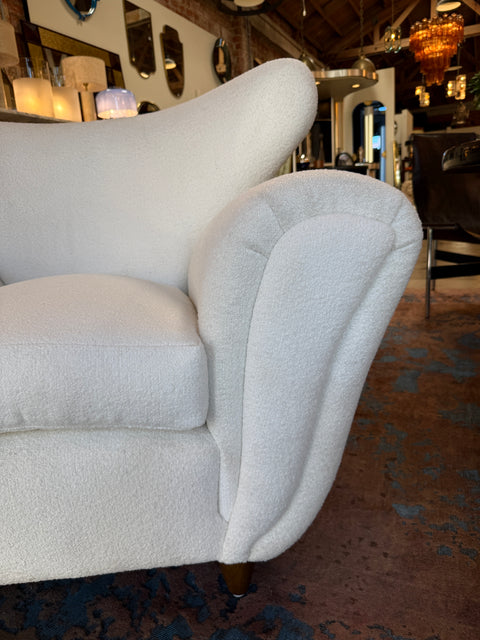 Pair of Italian Boucle Armchairs Attributed to Guglielmo Ulrich