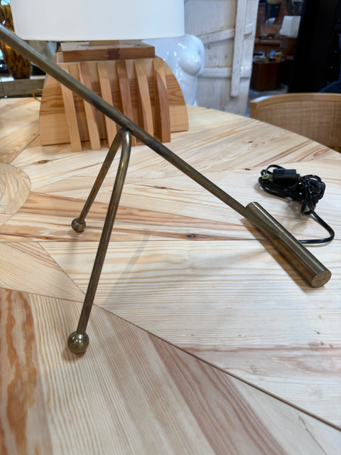 Mid-Century Stilnovo Adjustable Black/White Table Lamp in Brass, Italy
