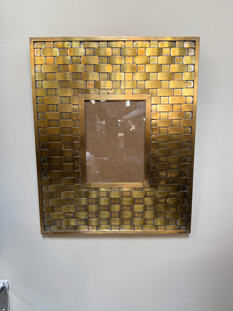 Brass Wall Picture Frame with Woven Pattern