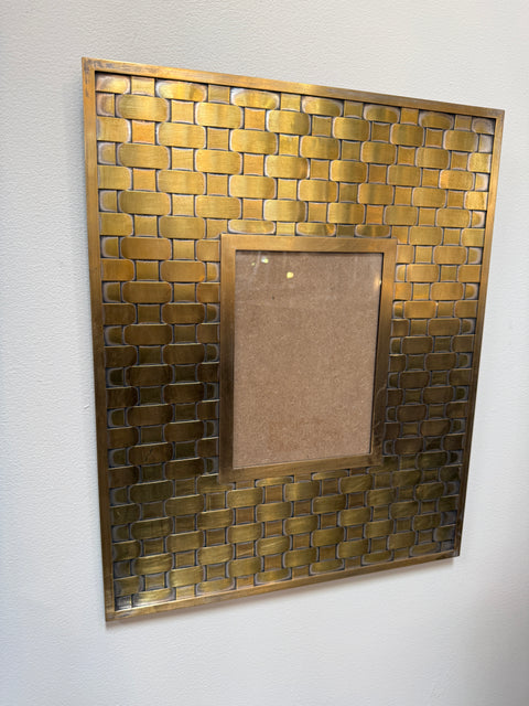 Brass Wall Picture Frame with Woven Pattern