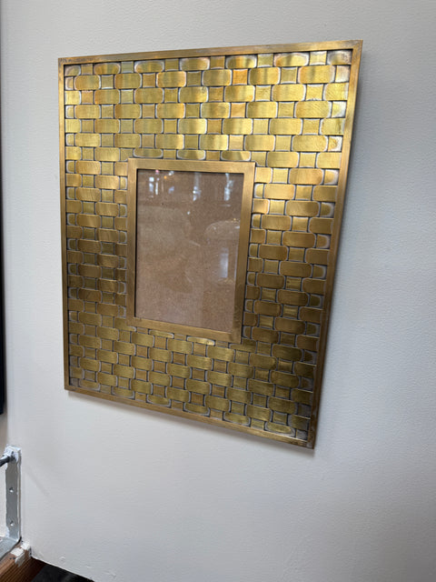 Brass Wall Picture Frame with Woven Pattern