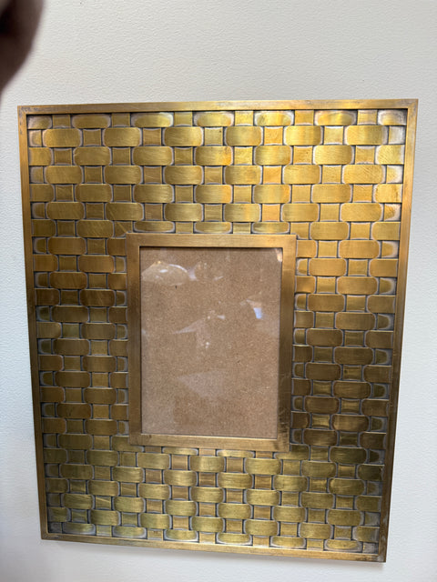 Brass Wall Picture Frame with Woven Pattern