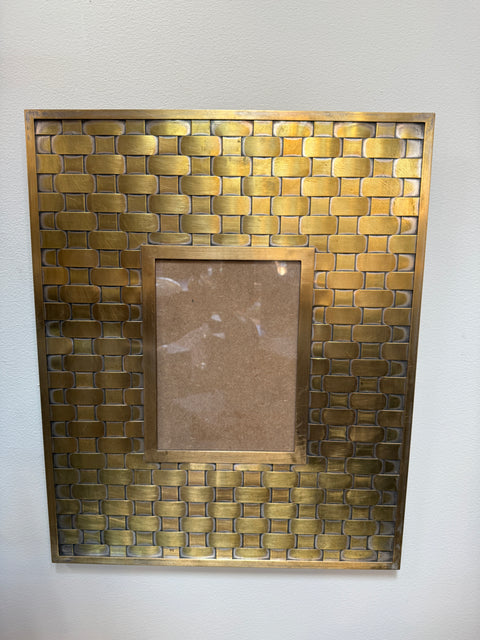 Brass Wall Picture Frame with Woven Pattern