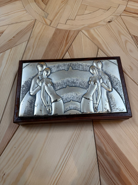 Vintage Italian ACCA Wood Trinket Jewelry Box