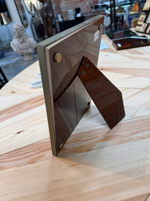 Burgundy and Brass Tabletop Picture Frame