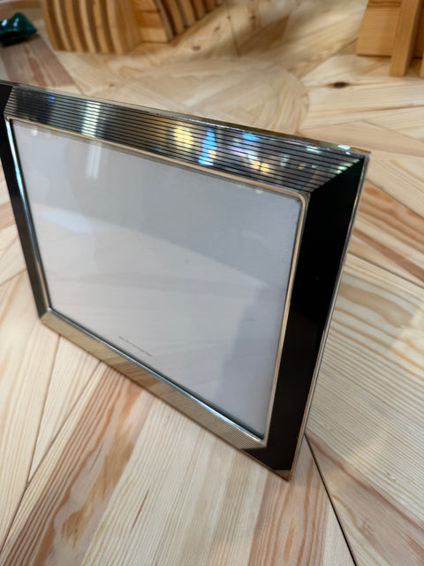 Black and Silver Ribbed Picture Frame