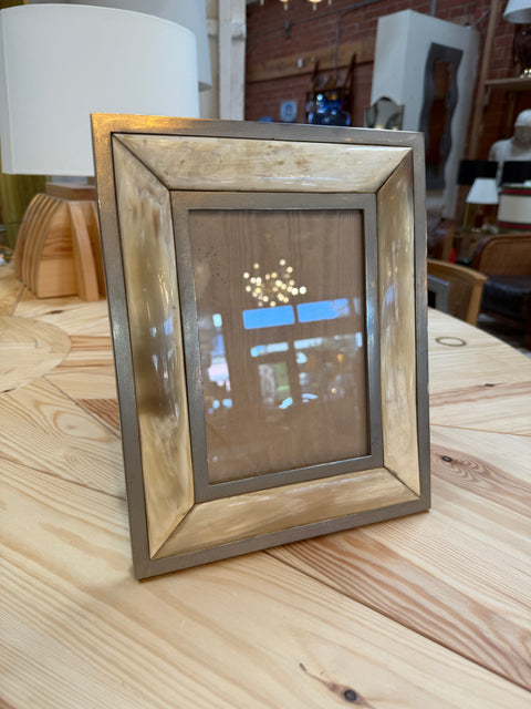 Vintage Horn and Metal Picture Frame