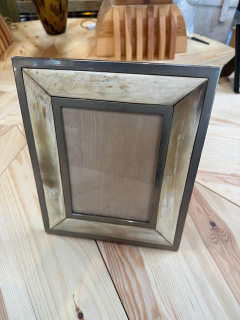Vintage Horn and Metal Picture Frame