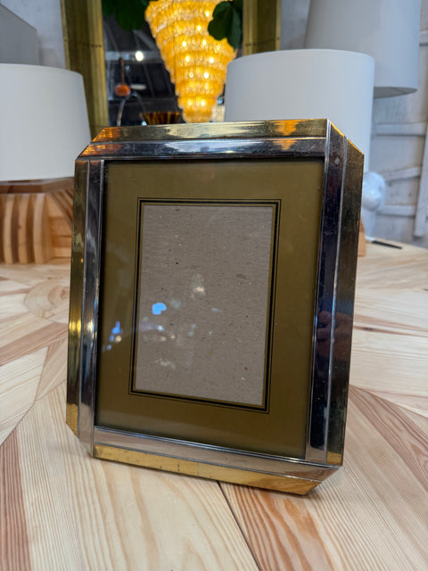 Vintage Brass and Chrome Picture Frame