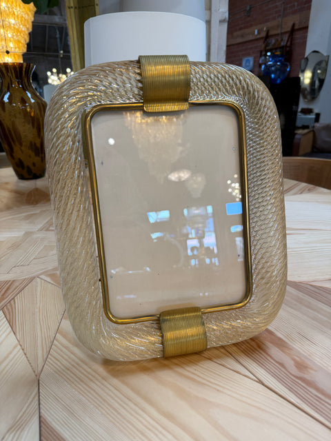 Murano Glass Picture Frame with Gold Accents