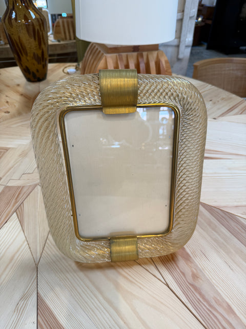 Murano Glass Picture Frame with Gold Accents
