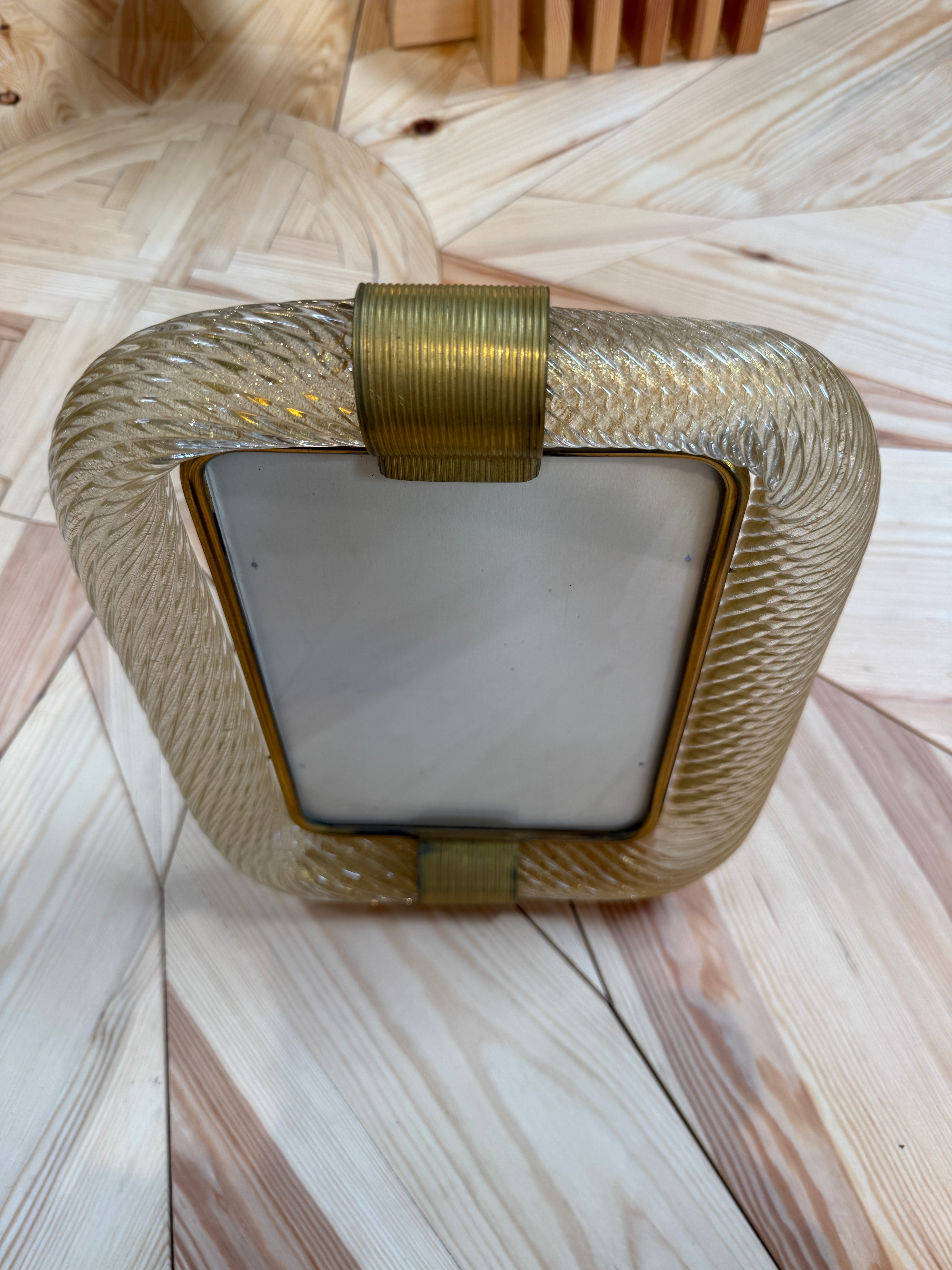 Murano Glass Picture Frame with Gold Accents
