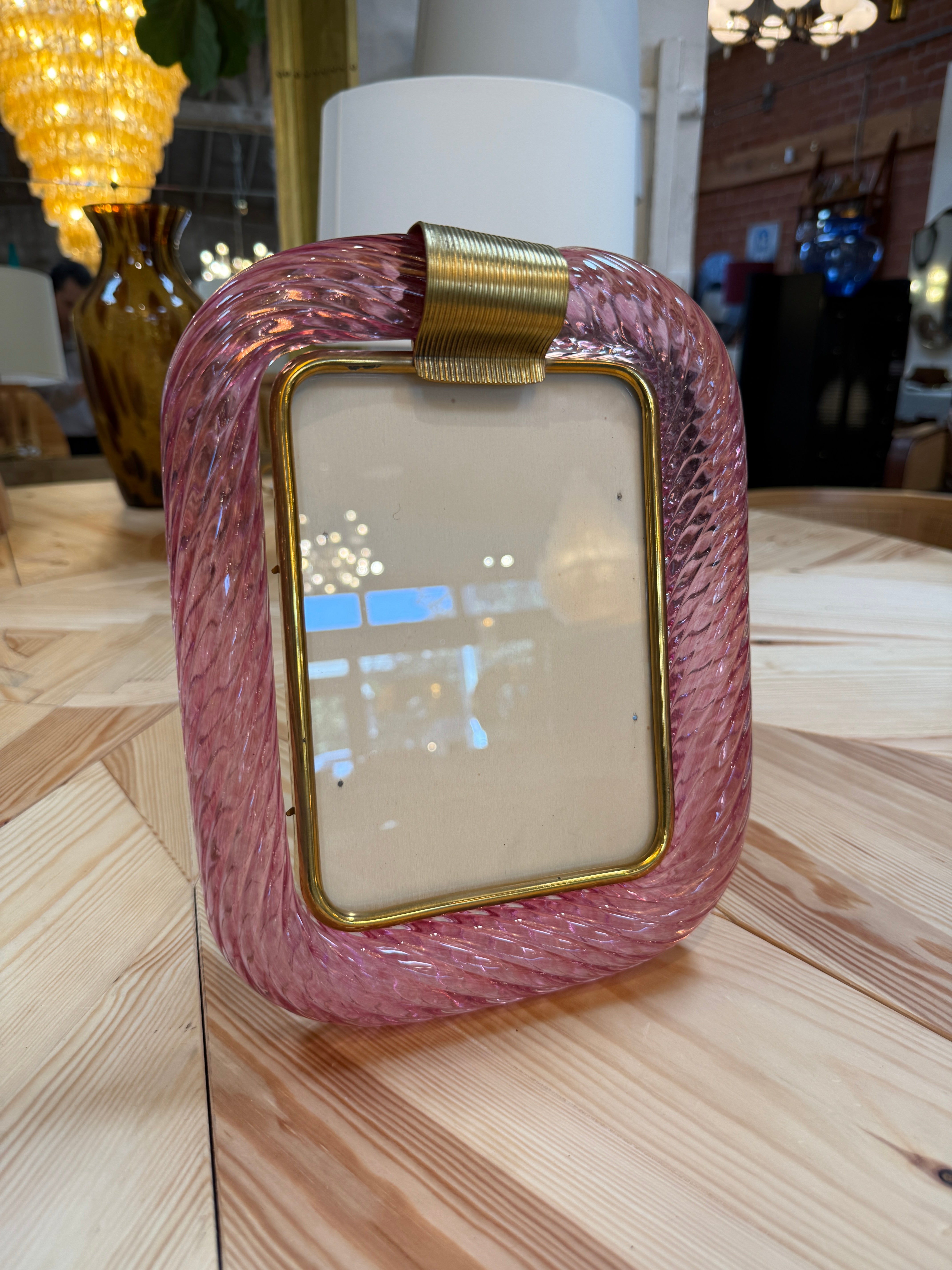 Pink Murano Glass Picture Frame