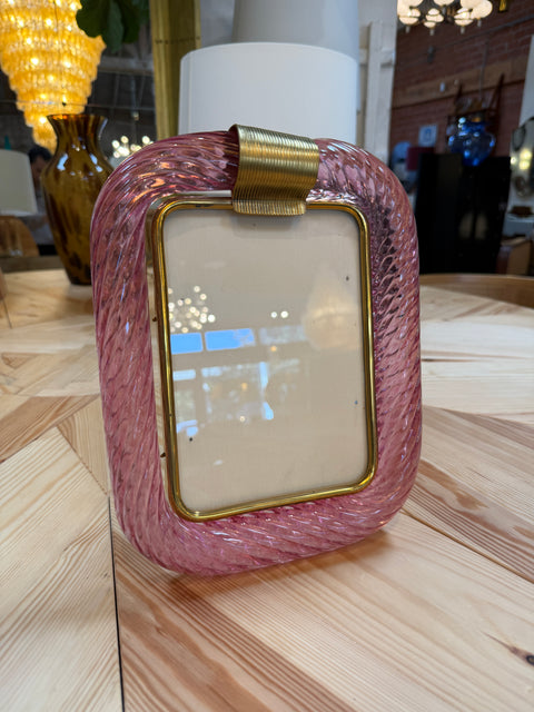 Pink Murano Glass Picture Frame