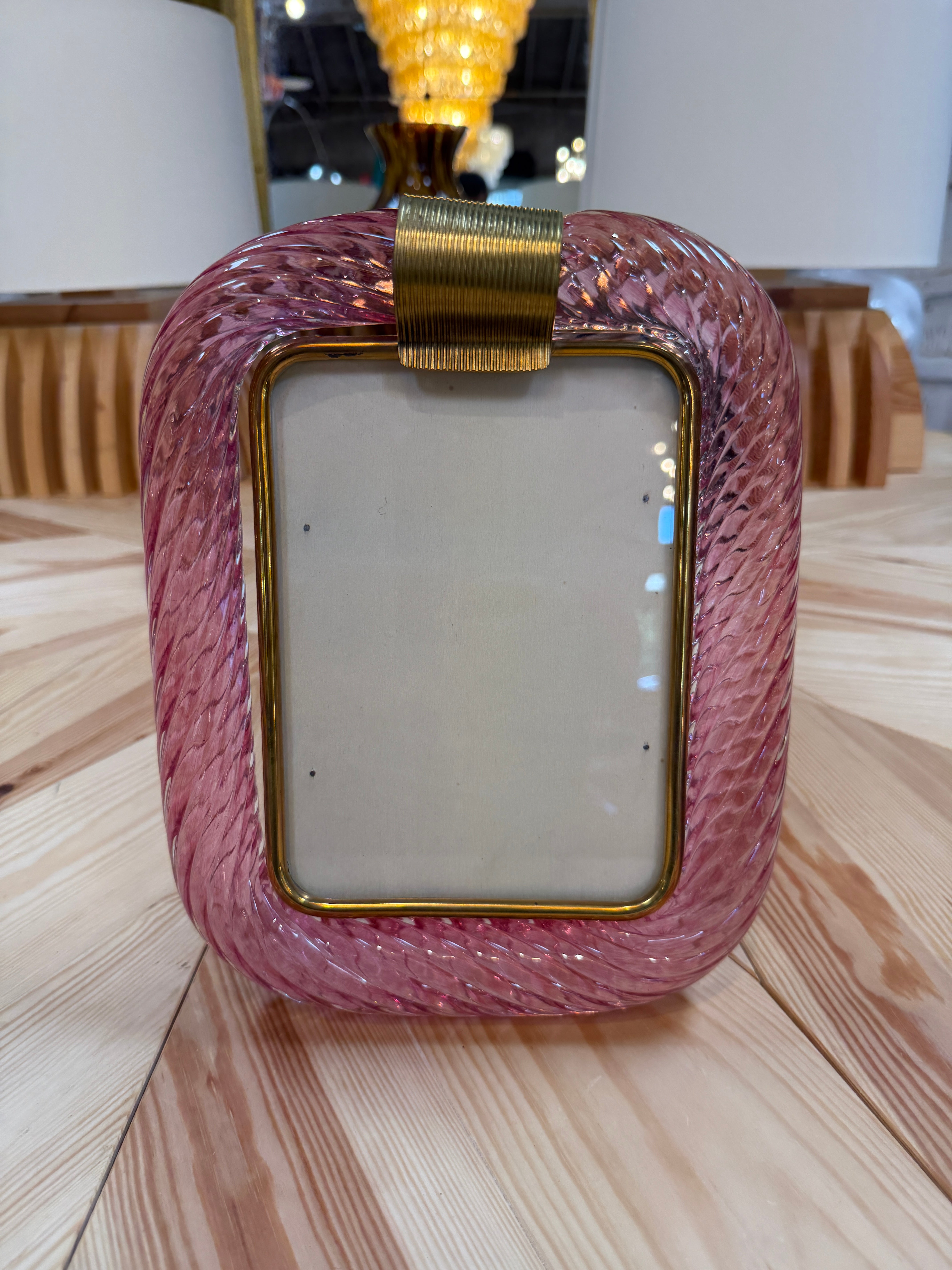 Pink Murano Glass Picture Frame