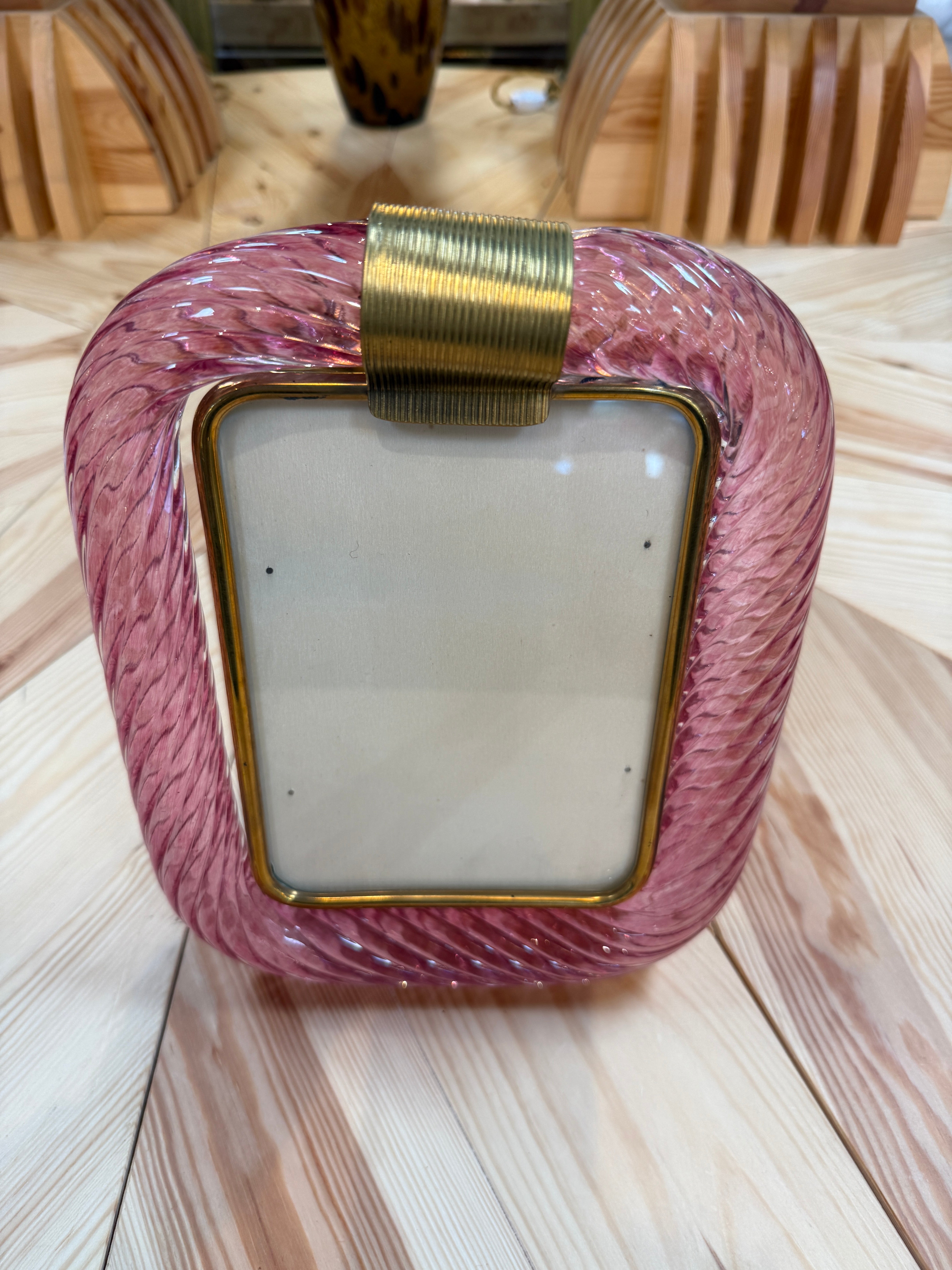 Pink Murano Glass Picture Frame