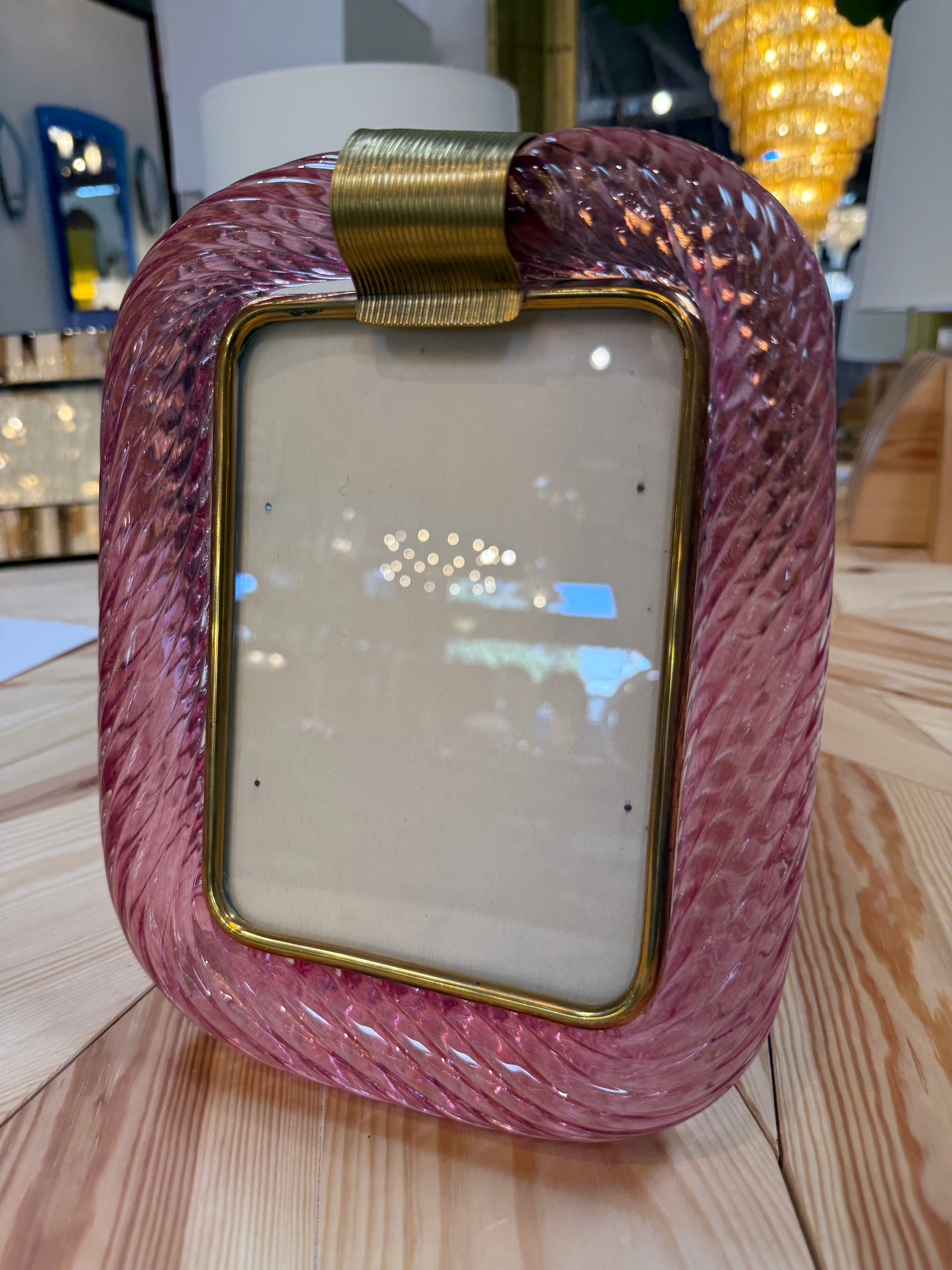 Pink Murano Glass Picture Frame