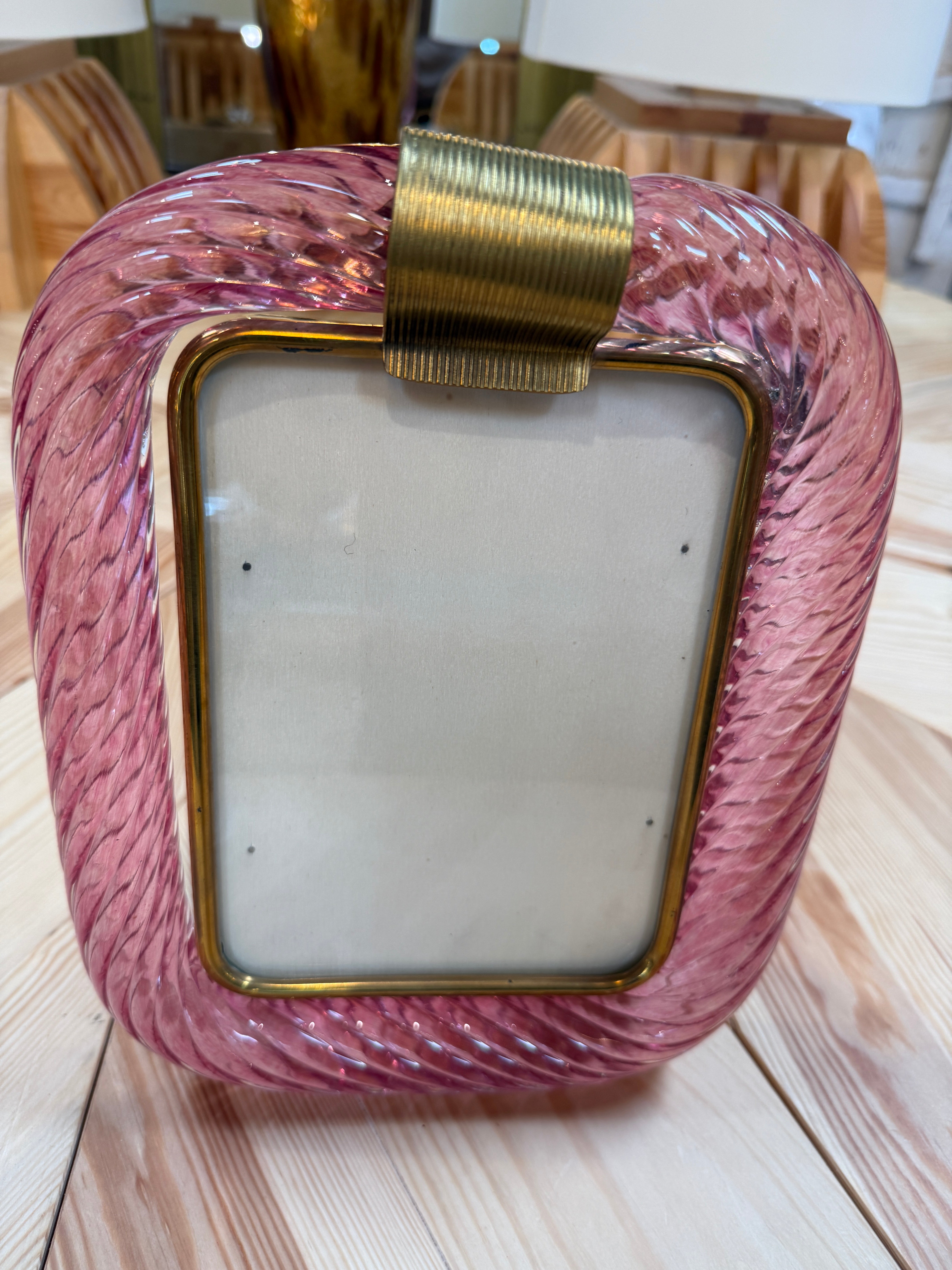 Pink Murano Glass Picture Frame