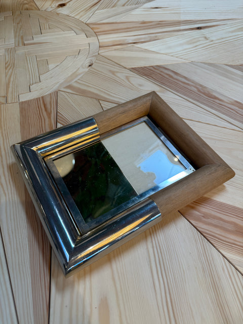 Wood and Silver-Plated Table Picture Frame by Paolo Traversi