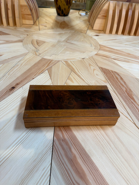 Wooden Box with Burl Veneer Detail