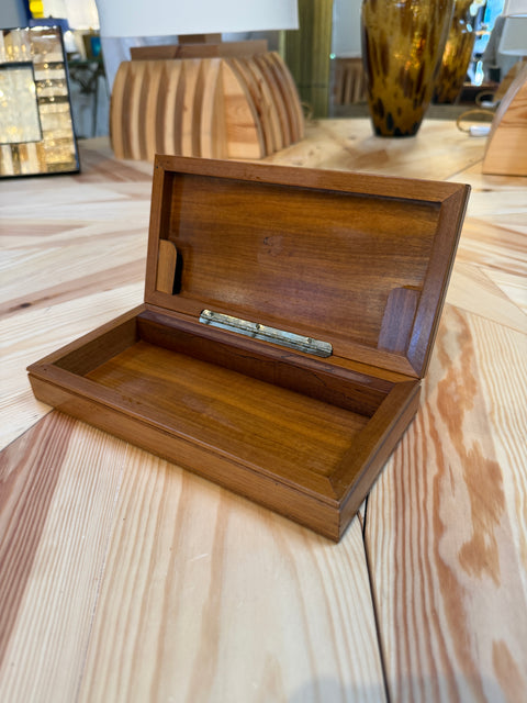 Wooden Box with Burl Veneer Detail