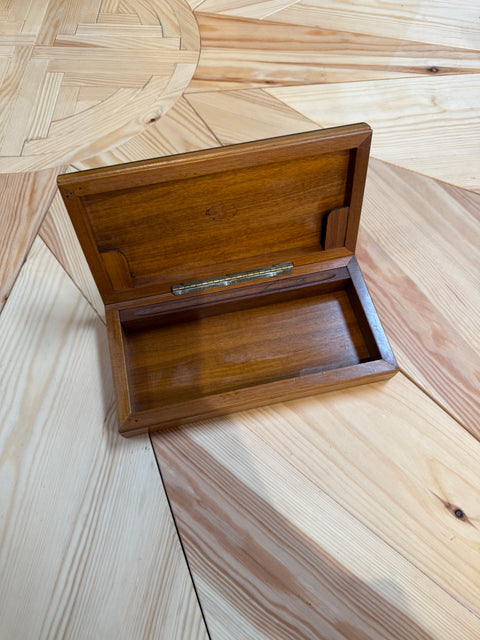 Wooden Box with Burl Veneer Detail