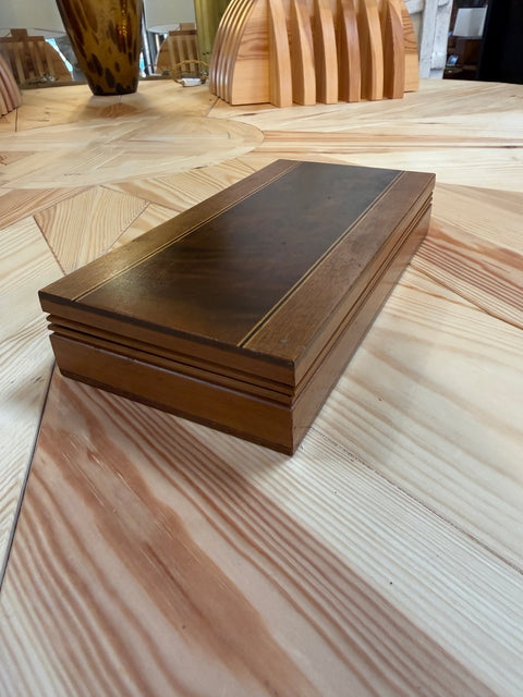 Wooden Box with Burl Veneer Detail