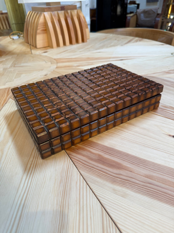 Vintage Geometric Wood Decorative Box