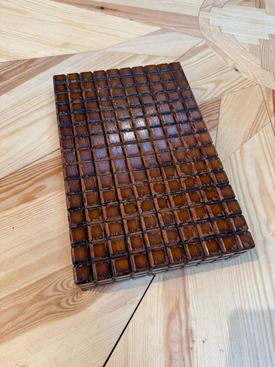 Vintage Geometric Wood Decorative Box