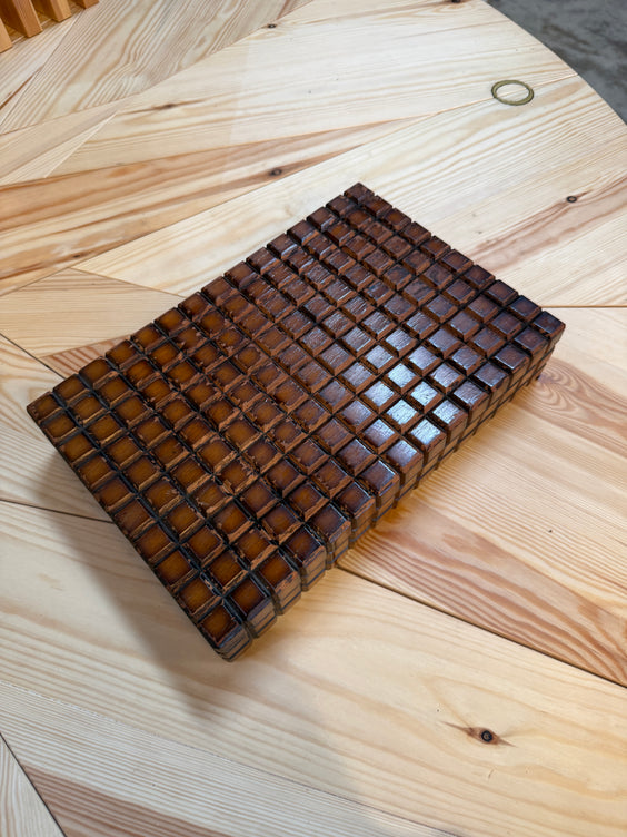 Vintage Geometric Wood Decorative Box