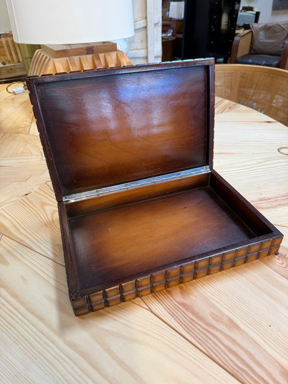 Vintage Geometric Wood Decorative Box