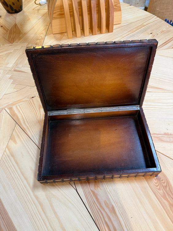 Vintage Geometric Wood Decorative Box