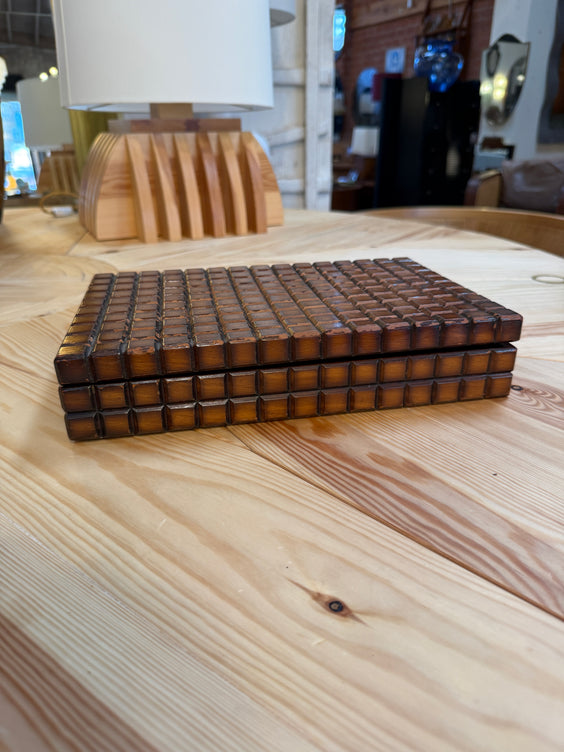 Vintage Geometric Wood Decorative Box