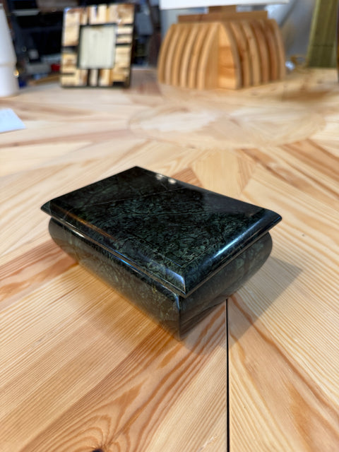 Sculptural Green Marble Box