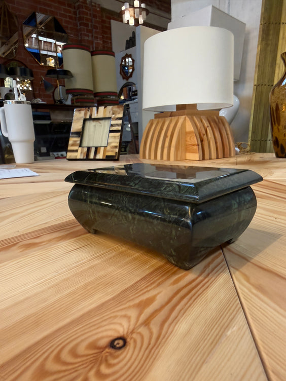 Sculptural Green Marble Box