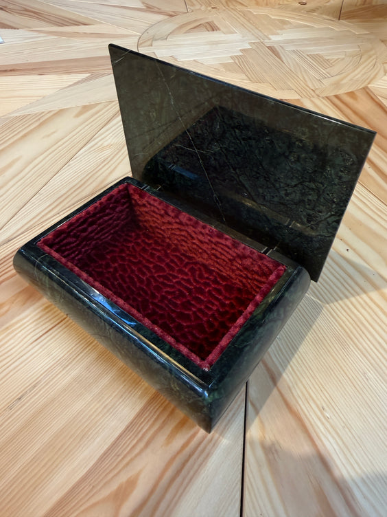 Sculptural Green Marble Box