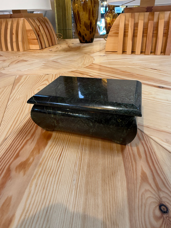 Sculptural Green Marble Box