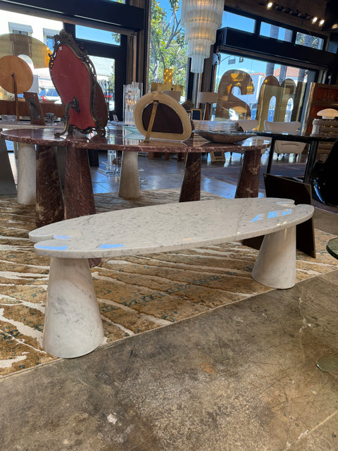 Angelo Mangiarotti “Eros” White Marble Coffee Table, Italy, 1970s