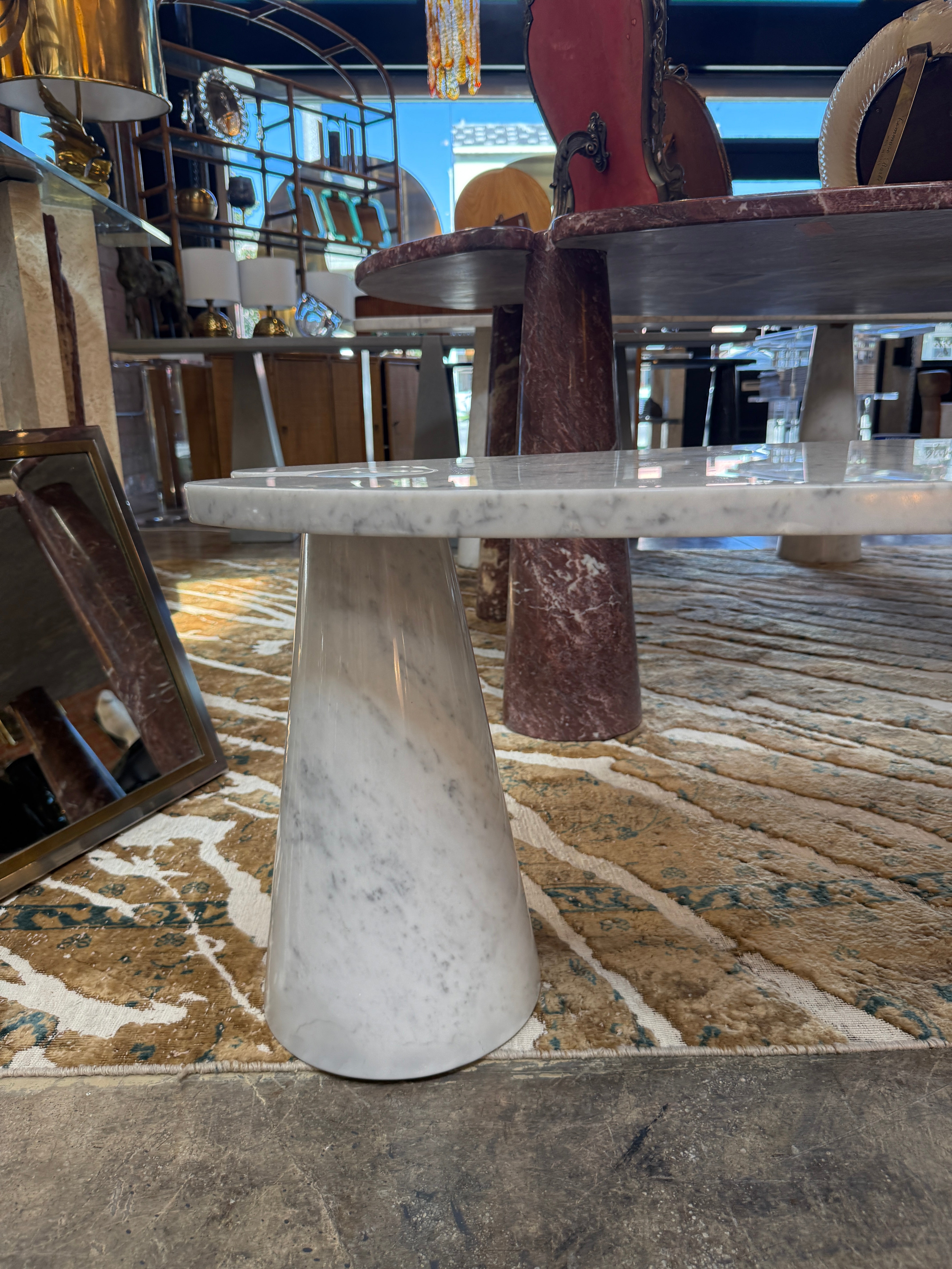 Angelo Mangiarotti “Eros” White Marble Coffee Table, Italy, 1970s