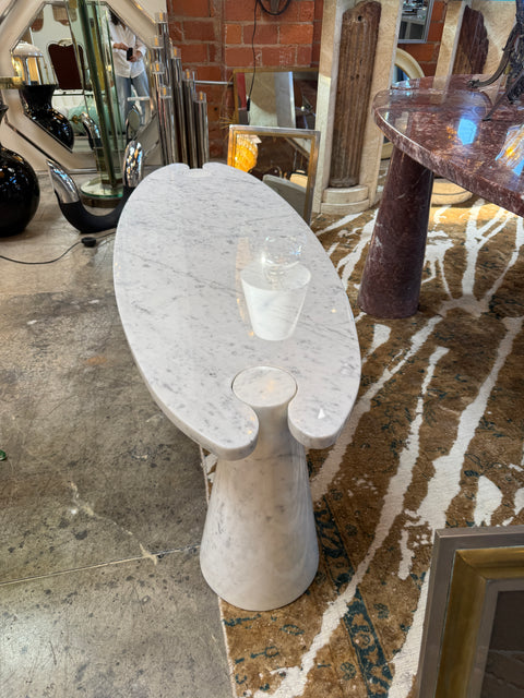 Angelo Mangiarotti “Eros” White Marble Coffee Table, Italy, 1970s