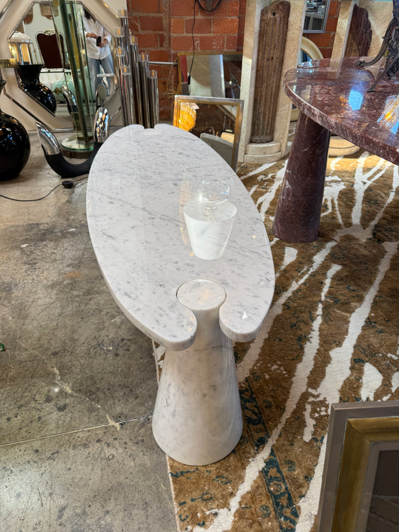 Angelo Mangiarotti “Eros” White Marble Coffee Table, Italy, 1970s