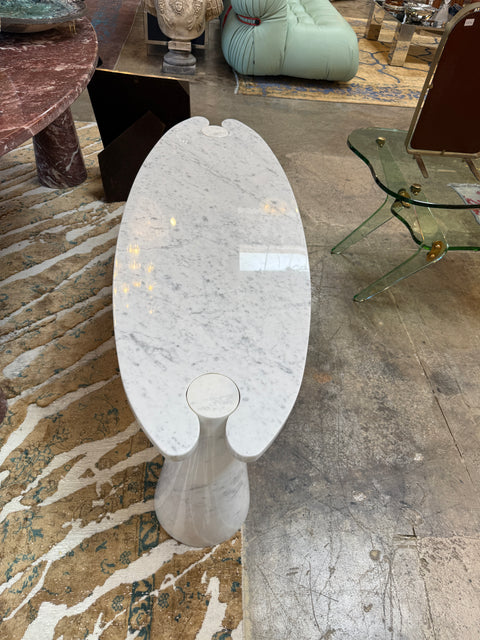 Angelo Mangiarotti “Eros” White Marble Coffee Table, Italy, 1970s
