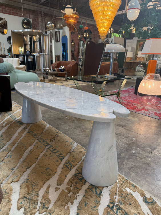 Angelo Mangiarotti “Eros” White Marble Coffee Table, Italy, 1970s