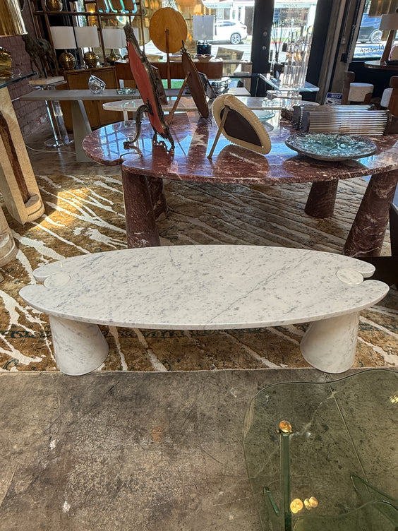 Angelo Mangiarotti “Eros” White Marble Coffee Table, Italy, 1970s
