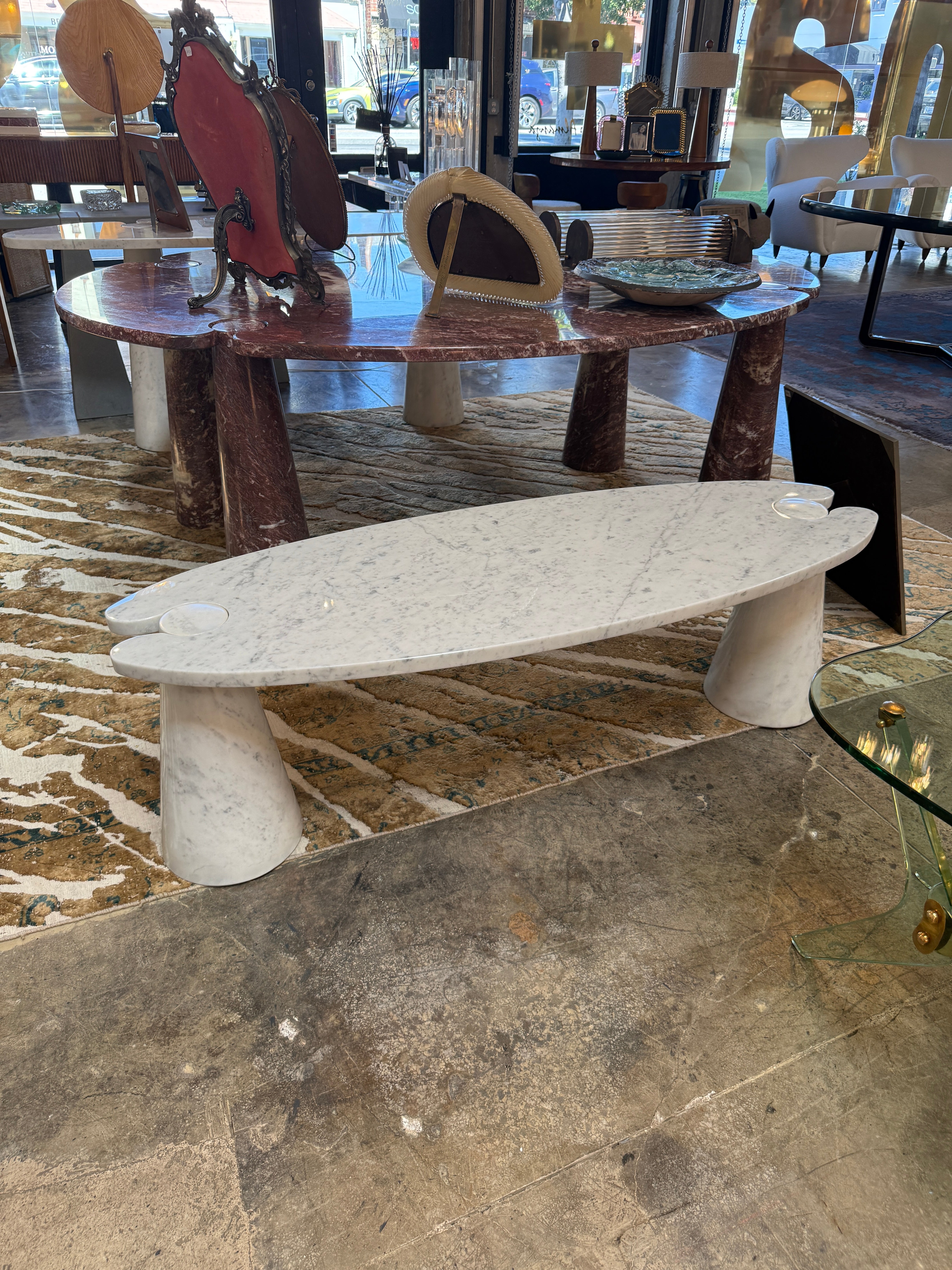 Angelo Mangiarotti “Eros” White Marble Coffee Table, Italy, 1970s