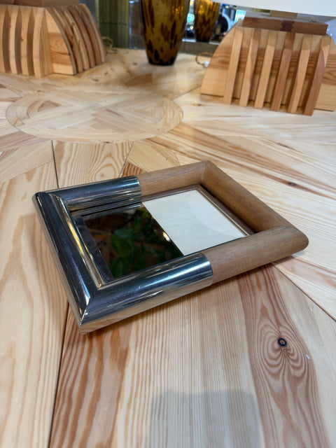 Wood and Silver-Plated Table Picture Frame by Paolo Traversi